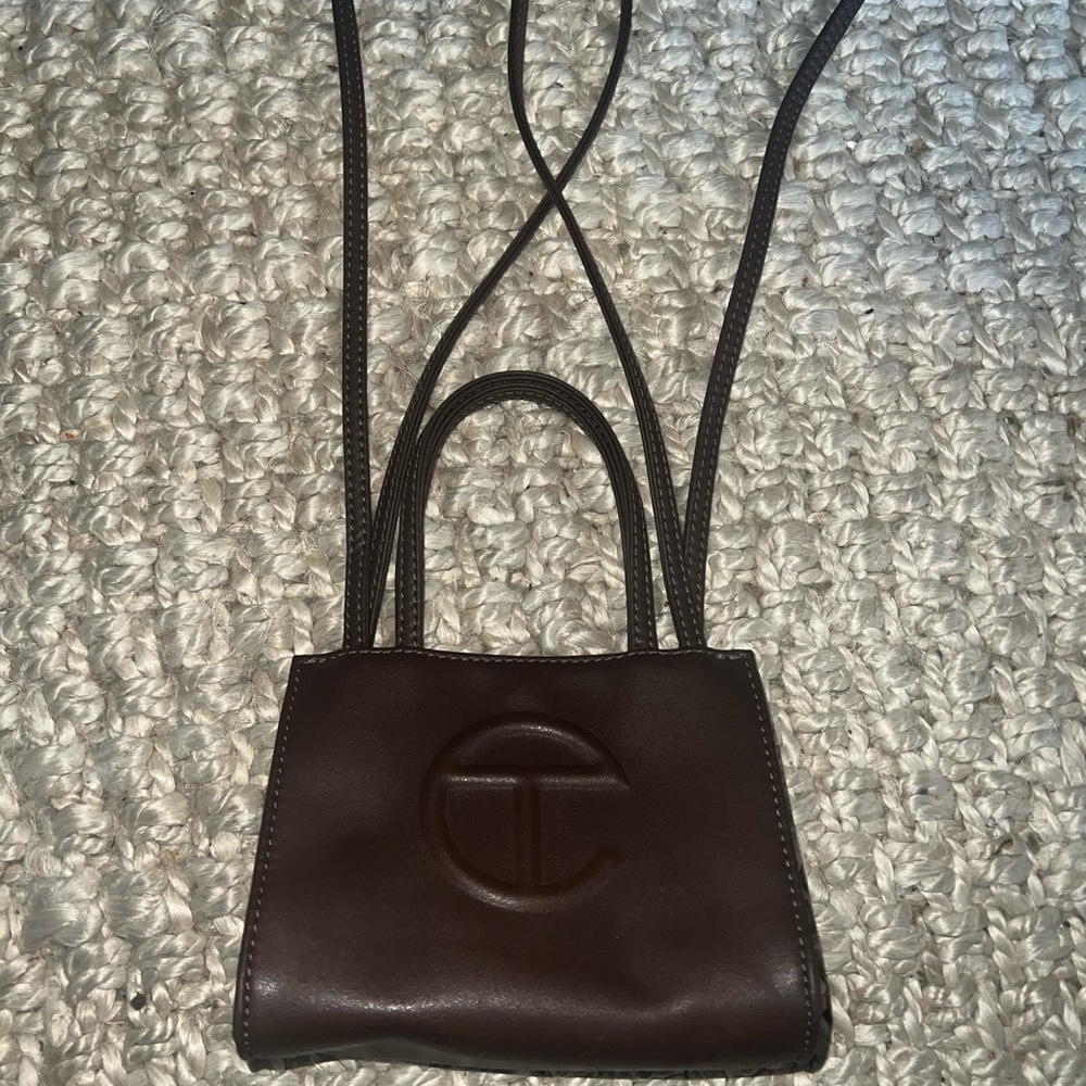 Telfar Brown Mini Bag with Structured Design